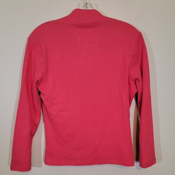 Maeve by Anthropologie Curran Crossover Fuax Wrap Top Surplice Coral Medium READ - Picture 8 of 9